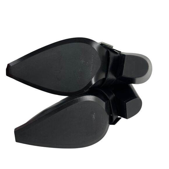 Zara SRPLS Limited Edition Black Leather Cowboy Boots Size 40 EU 9 US - Picture 9 of 13